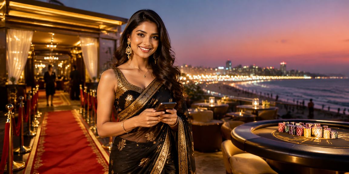 Mobile gamer enjoying Teen Patti on the beach in Chennai